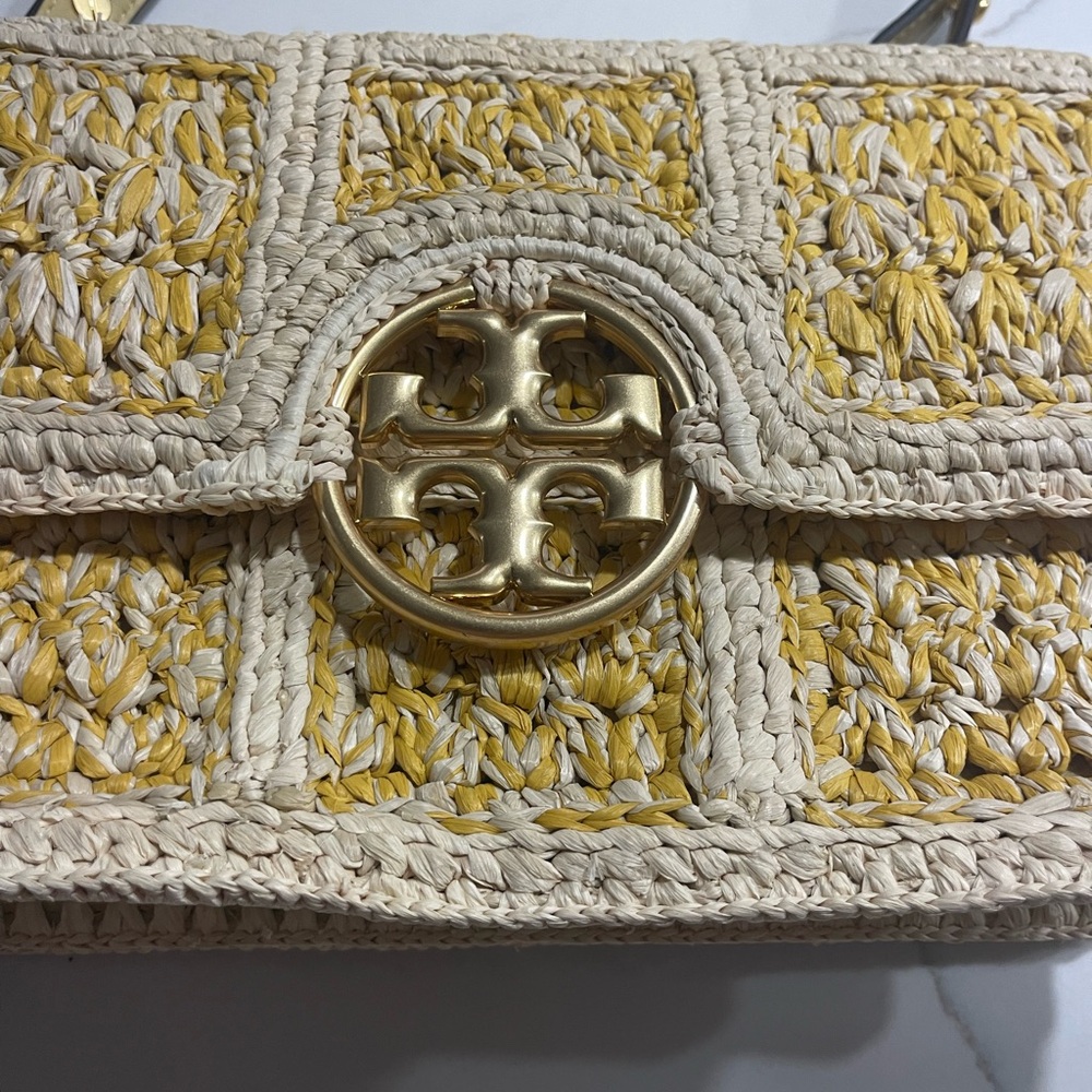 NWT Tory Burch Miller Raffia Flap Shoulder Bag - Picture 7 of 14
